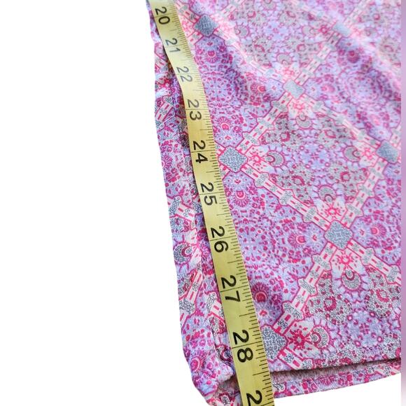 Live to be Spoiled Pants Womens M Boho All Over Print High Waist Wide Leg Pink - Picture 12 of 13